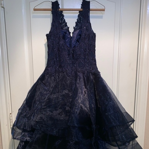 Camille navy blue formal dress - Picture 2 of 5